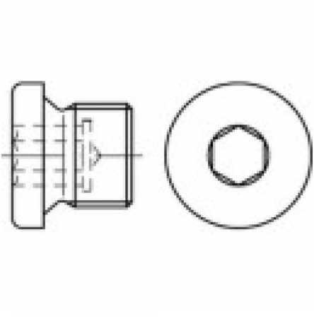 Reidl Verschlußschrauben mit Innensechskant und Bund, zylindrisches Gewinde 1 1/4 x 21 mm DIN 908 A2 blank 5 Stück