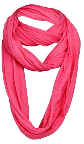 TigerTie Loop Schal in pink einfarbig Uni - Gr. 180 x 40 cm - Rundschal