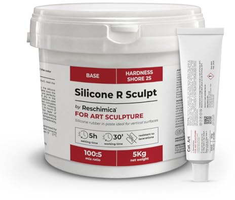 Reschimica Caoutchouc de Silicone pour Sculpteurs R Sculpt (5 kg) | à Deux Composants et Facile à Utiliser, Copie Tous les Détails Fins, Compatible avec les Résines, le Plâtre, le Béton etc