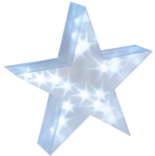 Nipach PVC Stern mit 3D Holografie-Effekt - 20 LED weiss - Batteriebetrieb