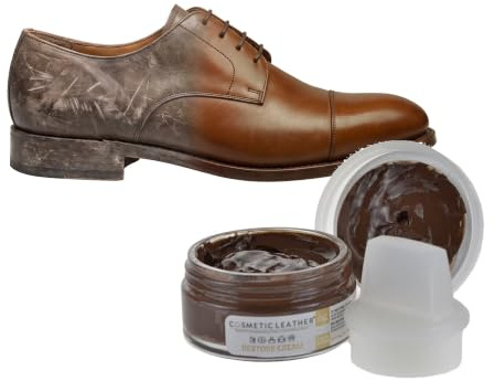 COSMETIC LEATHER PRODOTTI PROFESSIONALI PER LA CURA DELLA PELLE Crema para zapatos autobrillante con esponja aplicadora de cera. 7 COLORES DISPONIBLES 50 ml