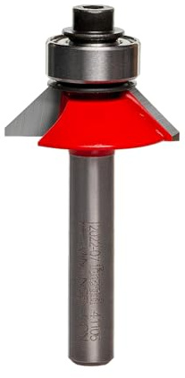 Freud Bevel Trim Bit with Angles from 8° to 45° - Clean Cuts for All Plastic Laminates - 31/32 Diameter, 1/4 Height, 1-7/8 Length, 1/4 Shank - 41-106