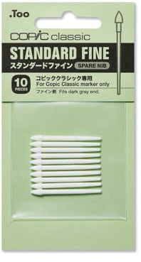 Copic Classic, Spare Nib, Standard Fine, 10 Ersatzspitzen für Twin Marker mit einer breiten und einer feinen Spitze