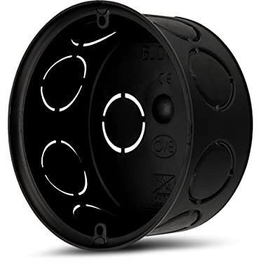 REV Abzweigdose, 25 Stück, Verteilerdose Ø 70 x 36 mm, schwarz | 8 Einführungen