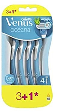 Gillette Venus Oceana Maquinillas Desechables Para Mujer - 4 Unidades, Estándar