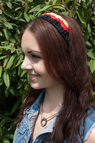 Fußball Fan-Artikel/Fanartikel, WM Stirnband/Haarband Deutschland schwarz-rot-gold (handgemacht) Breite 5cm