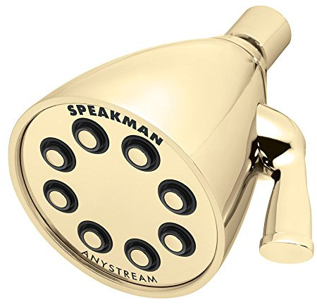 Speakman S-2251-PB Signature Icon Anystream High Pressure Adjustable Solid Brass Shower Head, Polished Brass