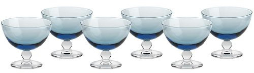 CRISTALICA Eisschale Eisbecher Dessertschale 6er-Set aquablau Piccolo Colori 280ml Gelato