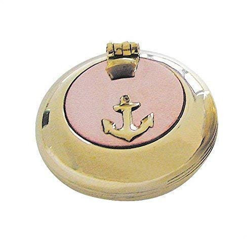 Klapp-Aschenbecher, Marine Ascher Bicolor, Messing mit Kupferdeckel 5 cm