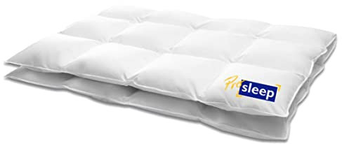 HANSKRUCHEN® Pro Sleep Daunendecke 135x200 cm - Extra warm / Winter - Made in Germany Kassettendecke aus 100% Baumwolle - Allergiker geeignet