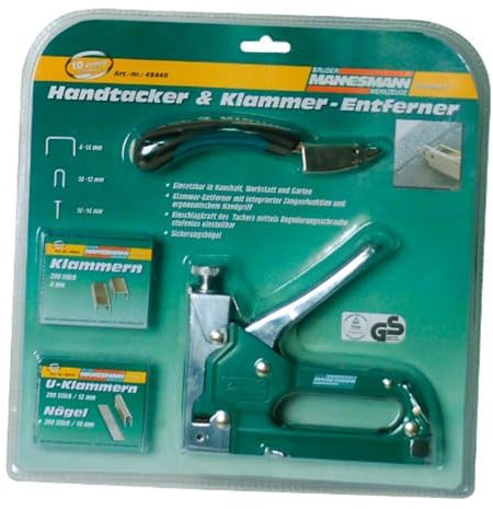 Brüder Mannesmann Tacker und Klammer-Entferner, mit Klammern, im Set | M48440