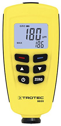 TROTEC Lackmessgerät BB20 – Lackschichten Messgerät für Auto – Messbereich 0 bis 1.250 µm, Speicher für 400 Messwerte, USB