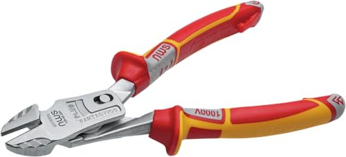 NWS FantasticoPlus VDE Hebel-Kraft-Seitenschneider 200 mm, induktiv gehärtete Schneiden, ergonomischer SoftGripp-Griff, Chrom-Vanadium Stahl, VDE-Zulassung nach DIN EN/IEC 60900