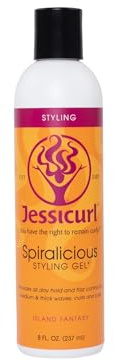 Jessicurl Gel spiralé, Island Fantasy, 8 fl oz. Définition des boucles, produits pour cheveux bouclés, gel capillaire pour cheveux bouclés et contrôle des frisottis, pour tous les types de cheveux
