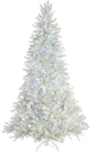 WeRChristmas Pre Lit Deluxe Pine Christmas Tree with 350 White LED Lights, White, 7 feet/2.1m