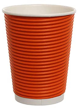 Imballaggi Alimentari Lot de 100 gobelets isothermes en carton, 420 ml, avec couvercle, pour café et chocolat chaud