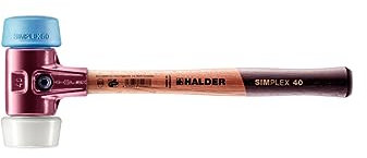 Halder 3017.051 50:40 Mallet w/Oversized Soft Blue Rubber & Superplastic Face Inserts,