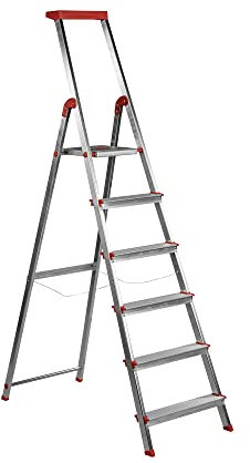 Escalera Aluminio Rolser BRICO 6 Peldaños. Certificada según Norma Europea EN-131 para Uso doméstico y Profesional.
