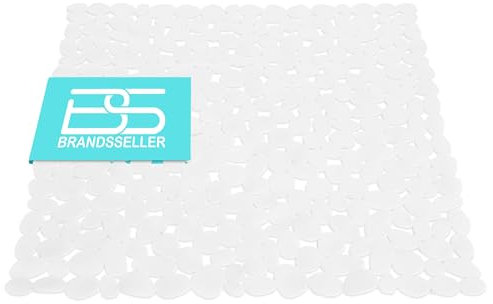 Brandsseller-Tappetino Antiscivolo per Doccia in Effetto Pietra Bianco 53x53cm