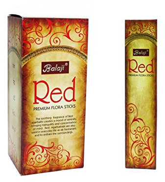 Balaji Red Premium Flora Incense Sticks, (12 units x 12 sticks),Brown,11 x 9.7 x 25 cm