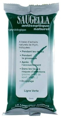 Saugella Antiseptique naturel 15 lingettes intimes