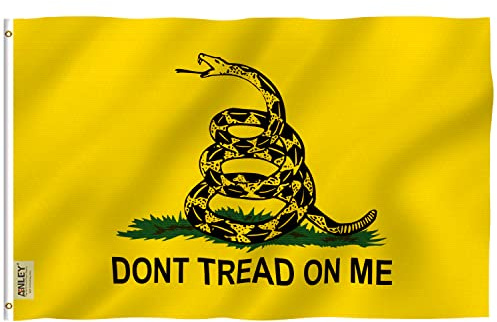 ANLEY Fly Breeze 3x5Pi Drapeau Gadsden Don't Tread On Me-Couleur Vive Résistant aux UV-Tête en Toile/Double Couture-Drapeau du Polyester œillet en Laiton 3x5Pi