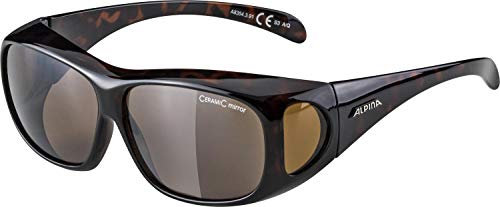ALPINA Overview Braun - Praktische Sonnenbrille für Brillenträger, Größe One Size - Farbe Havana - Brown Mirror