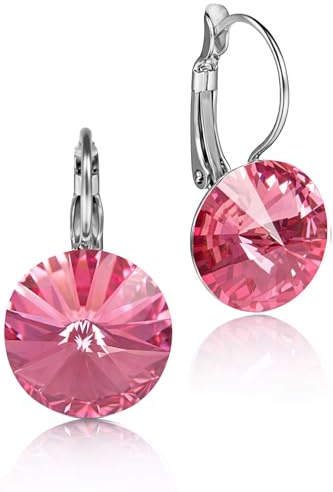 LUISIA® Rivoli Ohrringe mit 14mm Premium Kristalle - Elegante Strass Ohrhänger in funkelnder Farbvielfalt - Lieferung mit Geschenkbox