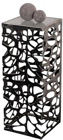 Design Delights Enza Colonne de décoration en métal argenté vieilli 70 cm