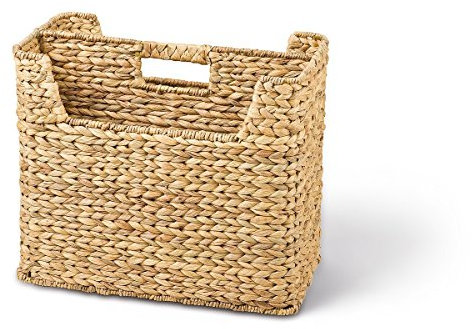 Adam Schmidt Korbwaren Zeitungsständer, Zeitungskorb, aus Wasserhyazinthe, rechteckig, Maße 400 x 200 x 230 mm, natur