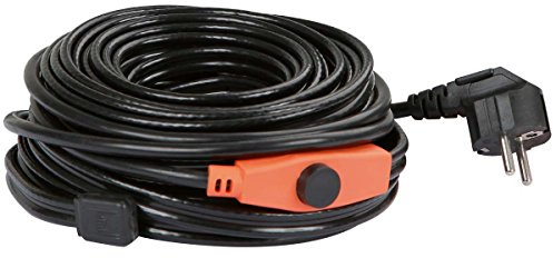 KERBL Frostschutz-Heizleitung mit Thermostat (Länge 24 m, frostfreie Wasserleitung bis -45° C, für Tiertränken, nicht für Heizungsrohre, Heizleistung 384 W) 223591
