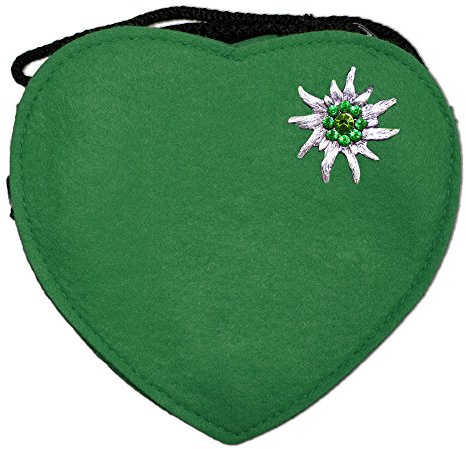 Trachtenland Herz Handtasche aus Filz – Damen Umhängetasche mit Edelweiß, Hirsch oder Herz Applikation – Trachtentasche fürs Oktoberfest & Dirndl