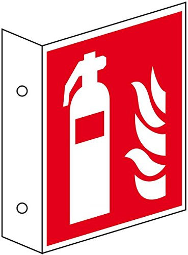 LEMAX® Brandschutz-Fahnenschild Feuerlöscher, ASR/ISO, Kunststoff, 150x150mm
