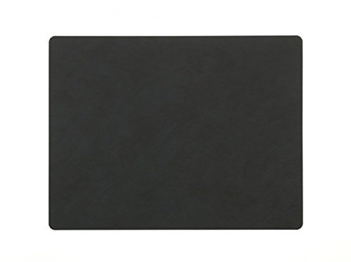 Lind tableMat DNA Tischset Leder Velour Platzset schwarz square Nupo 2er Set