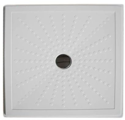Piatto doccia filo pavimento in vetro resina con piletta 90x90cm