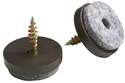 Metafranc Filz-Gleiter Ø 25 mm – 20 Stück – Mit Schraube – braun | Effektiver Schutz Ihrer Möbel und Stühle – Möbelgleiter-Set für empfindliche Böden – Stuhlgleiter – Bodengleiter – braun