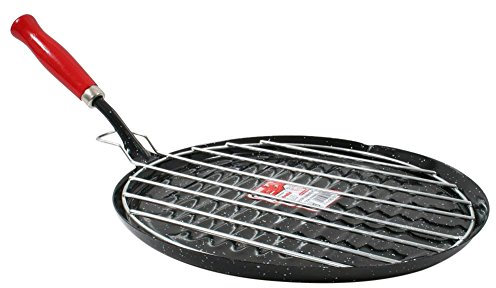 Wurko 300126 - Asador con Parrilla, 26 cm, Color Rojo