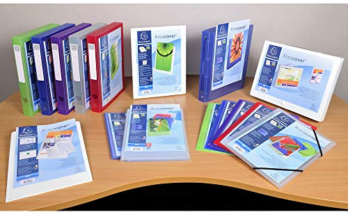 Exacompta 51769E Präsentationsringbuch KreaCover DIN A4 aus Kunststoff 4 Ringe 40mm breit 1 Stück Zufallsfarbe ideal für Schule und Büro Ringhefter Ringordner Ringbuchordner