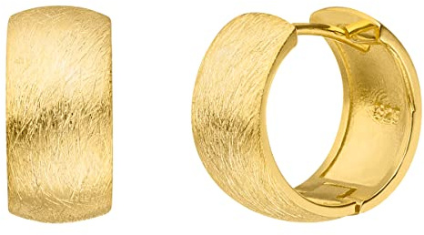 Klapp Kreolen Silber vergoldet Goldschmiedearbeit (Sterlingsilber 925) - Creolen Silbercreolen 16 x 7,5 mm