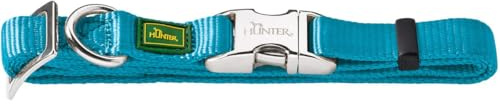 HUNTER Hundehalsung VARIO BASIC ALU-STRONG, robustes Nylon Hundehalsband, stufenlos verstellbar, rostfreier ALU-STRONG Aluminiumverschluss, Farbe: petrol, Größe: XL