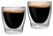 Feelino Espressotasse Glas Doppelwandig, Espresso Gläser im 2er-Set, Glas-Espressotassen mit Schwebeeffekt, 80ml Doppelwandige Gläser, Espressotassen Durchsichtig, Spülmaschinenfeste Kaffeegläser