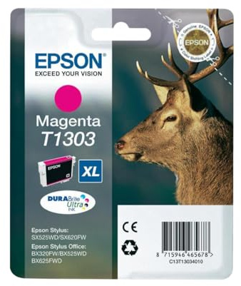Original XXL Tinte passend für Epson WorkForce 525 Epson T1303 3034010 , C13T13034010 , T130340 - Premium Drucker-Patrone - Magenta - 580 Seiten - 10,1 ml