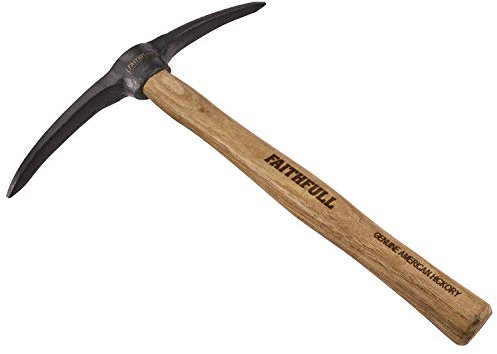 Faithfull Mortar Pick – Double Point – Bricklayers Tool with FSC Certified Hickory Handle for Raking Mortar & Digging Clay - 300mm (12in)