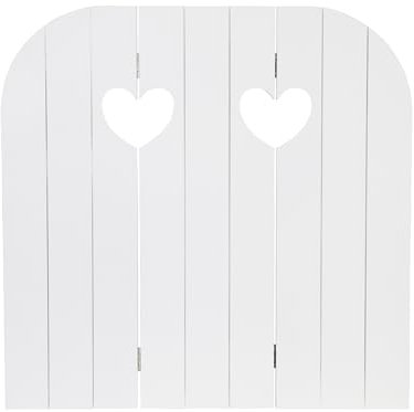 DRULINE Paravento Cuore Decorazione per Finestra Persiane Rialzo Legno Shabby Chic Decorazione - Bianco