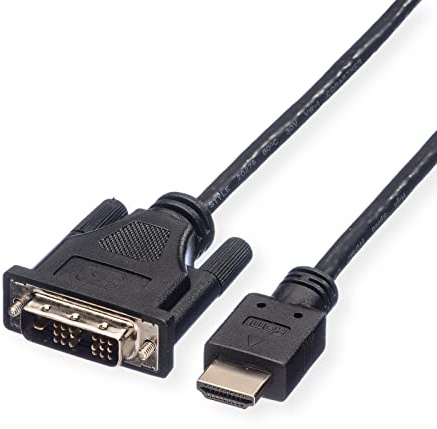ROLINE 11.04.5552 - Adaptador DVI-HDMI (Cable de 5 Metros), Negro