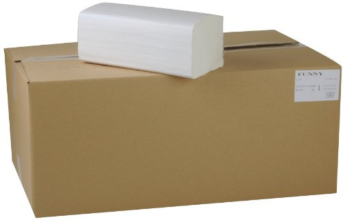 Funny Papierhandtuch, ZZ/V-Falz, 25 x 23 cm, 1lag, hochweiß, 5000 Blatt, 1er Pack (1 x 1 Stück)