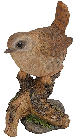 Vivid Arts WBC-WREN-F Britische Vögel Zaunkönig auf Baumstumpf, Haus oder Garten Ornament