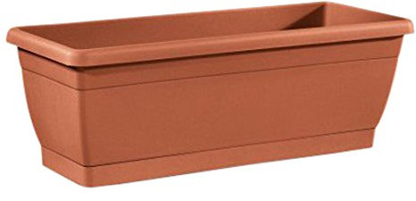 VECA Roxanne Fioriera con Vassoio incluso, Marrone Terracotta, 80x20x20 cm