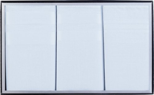 Lindenmann Herren-Taschentücher 3er-Pack Baumwolle weiss Größe 43x43 cm