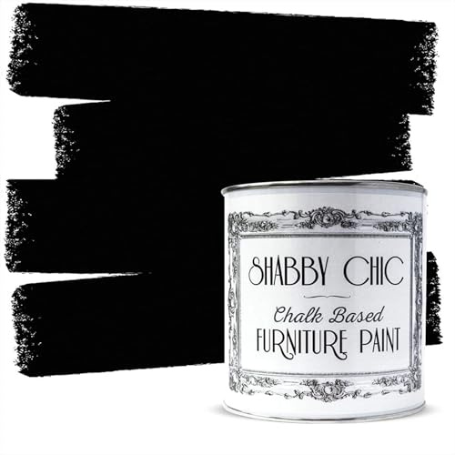 Shabby Chic Chalk Based Furniture Paint, Liquorice Black - 100 ml | Distressed Matt Finish for Furniture, Home Decor or DIY Project | Interior & Exterior | Non-Sand, Suitable for Wood, Plastic & Metal